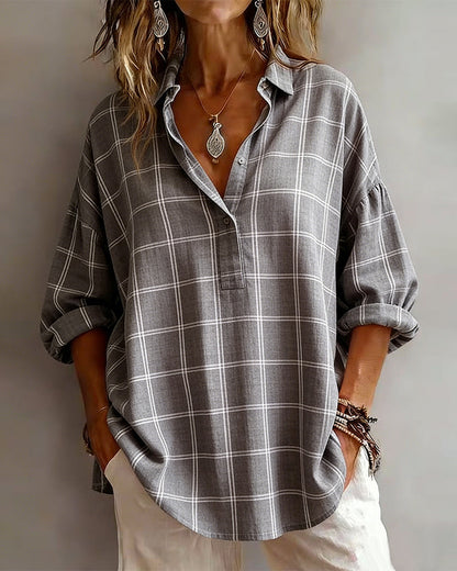 CAMISA SOLAPA CON CUADROS SOFISTICADO