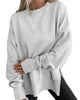 SUDADERA ABERTURA LATERAL CUELLO REDONDO HOLGADO