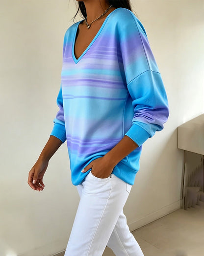 SUDADERA CUELLO DE V MANGA LARGA DEGRADADO