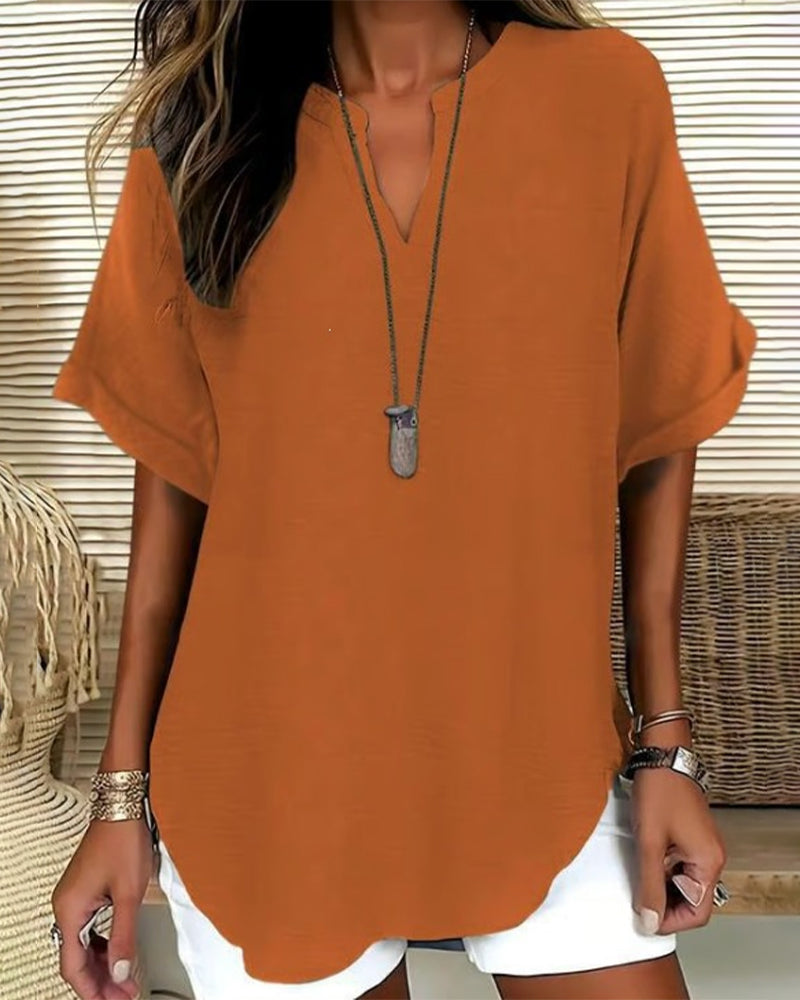 BLUSA HOLGADO LISA PARA MUJER – CASUAL