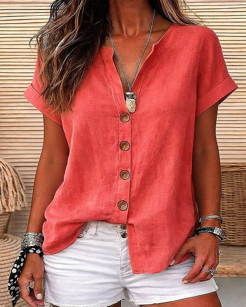 CAMISA ESCOTE V CON UN FILA MANGA CORTA