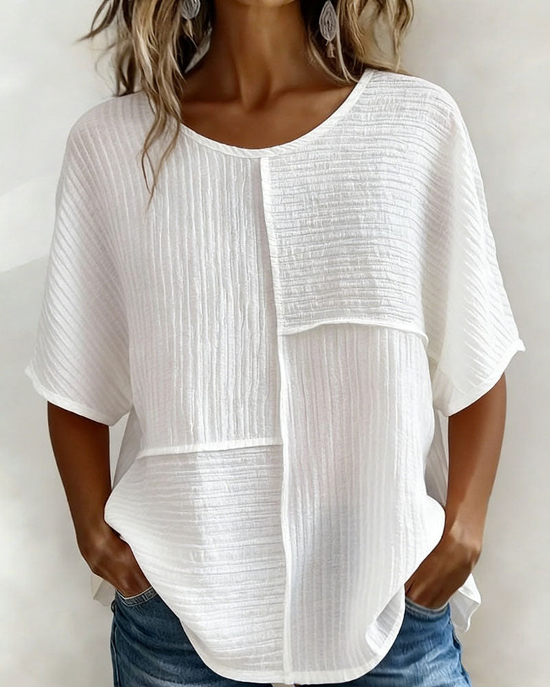 TOP VERTICAL TEXTURIZADO PATCHWORK HOLGADO