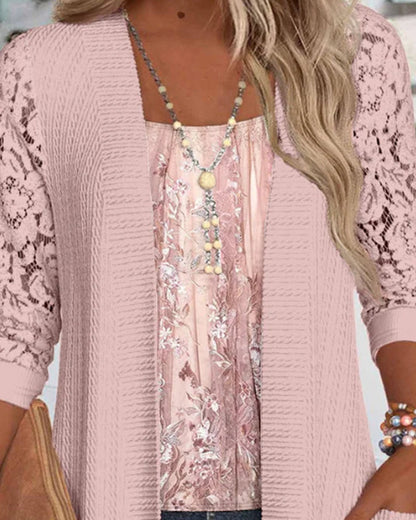 TOP CON FALSO DOS PIEZAS Y PATCHWORK