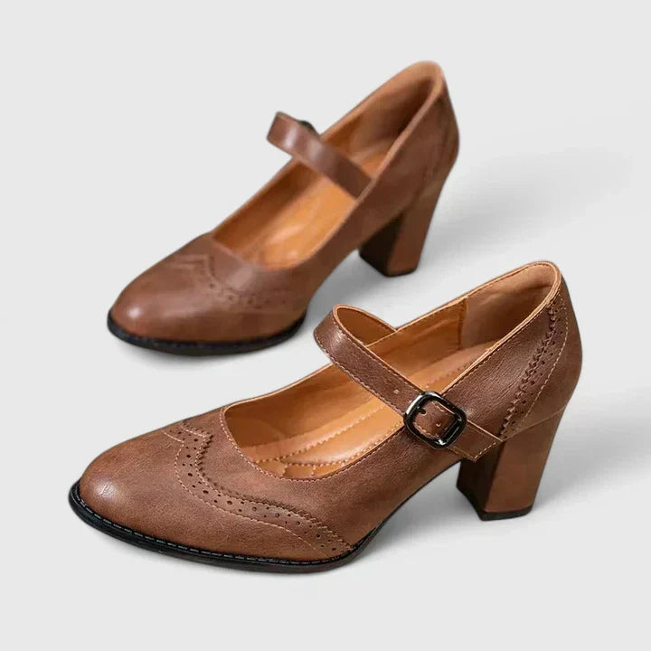 BRIGITTE | ZAPATOS MERCEDITAS CON TACÓN BLOQUE