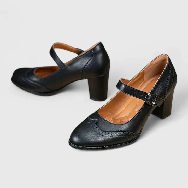 BRIGITTE | ZAPATOS MERCEDITAS CON TACÓN BLOQUE