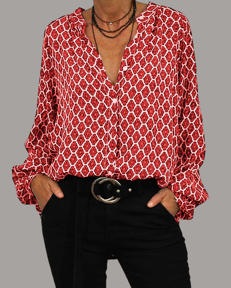 BLUSA CASUAL CON CUELLO DE V