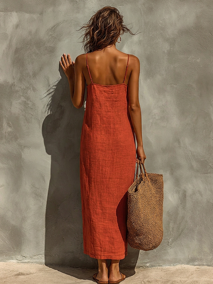 LUISA | VESTIDO DE TIRANTES FINOS Y ESCOTE CUADRADO