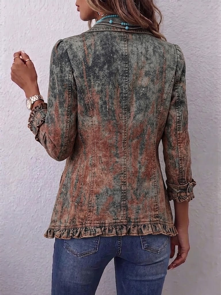 BENITA | CHAQUETA DEGRADADO TEXTURIZADO CON VOLANTES