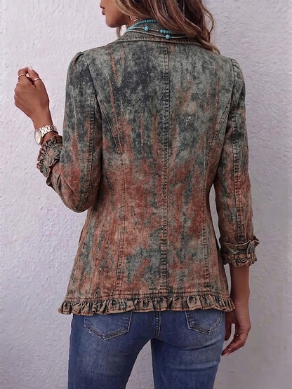 BENITA | CHAQUETA DEGRADADO TEXTURIZADO CON VOLANTES