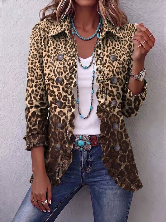 NAZARET | CHAQUETA LEOPARDO CON VOLANTES